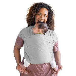 Boba Baby Wrap Carrier Newborn To Toddler - Stretchy Baby Wraps Carrier Hands-Free Baby Carrier Wrap, Carrier Sling, Baby Carrier Newborn To Toddler 7-35lbs (Serenity Light Grey),
