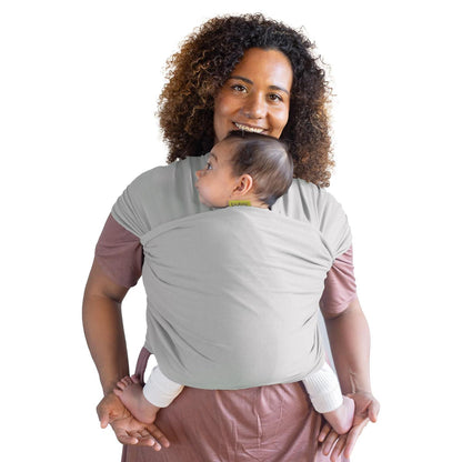 Boba Baby Wrap Carrier Newborn To Toddler - Stretchy Baby Wraps Carrier Hands-Free Baby Carrier Wrap, Carrier Sling, Baby Carrier Newborn To Toddler 7-35lbs (Serenity Light Grey),