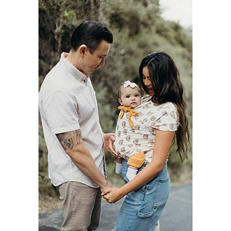 Boba Baby Wrap Carrier - Original Baby Carrier Wrap Sling For Newborns - Baby Wearing Essentials - Newborn Wrap Swaddle Holder, Newborn To Toddler Infant Sling (Serenity Rainbows),
