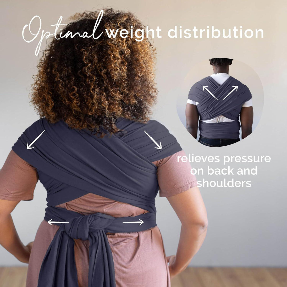 Boba Baby Wrap Carrier - Original Baby Carrier Wrap Sling For Newborns - Baby Wearing Essentials - Newborn Wrap Swaddle Holder, Newborn To Toddler Infant Sling (Organic Dark Grey),