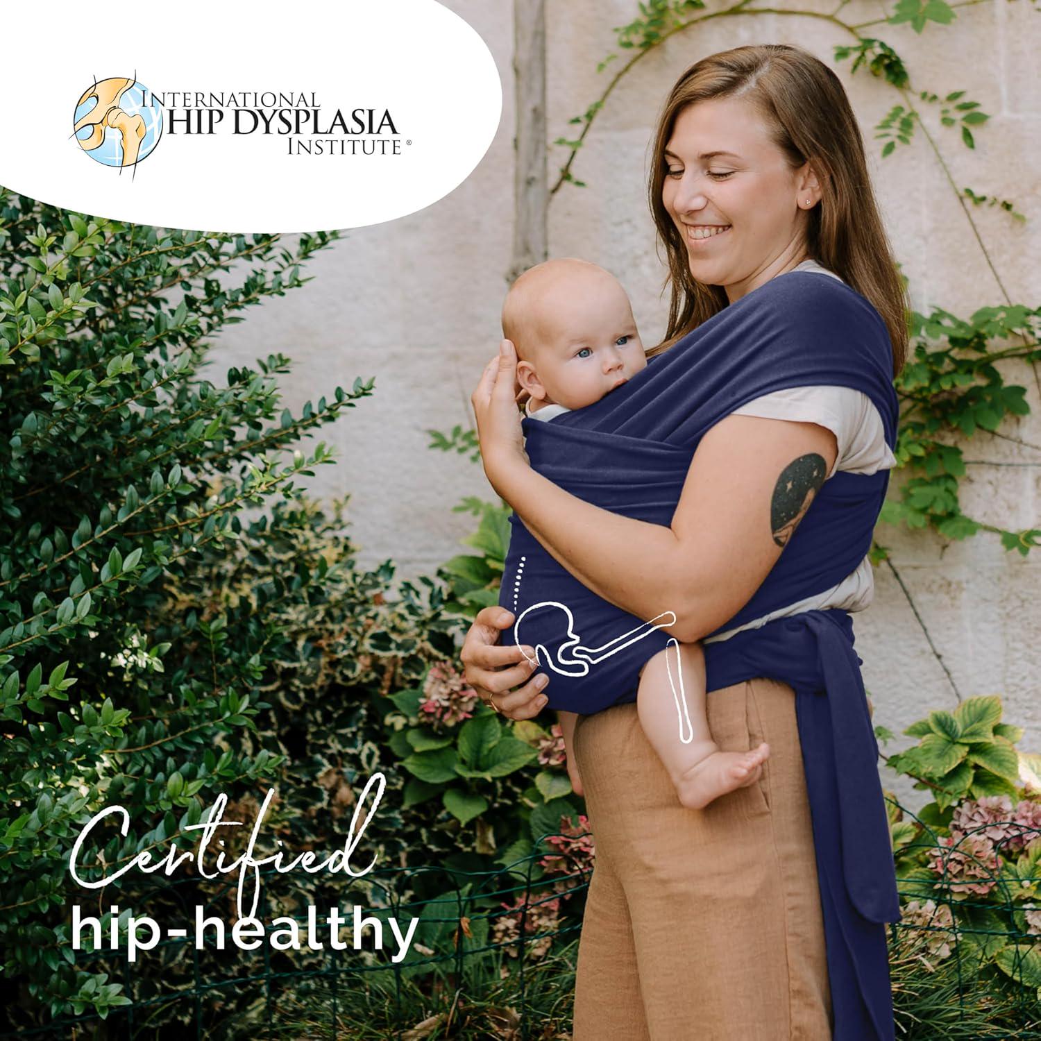 Boba Baby Wrap Carrier - Original Baby Carrier Wrap, Baby Sling For Newborns - Baby Wearing Essentials - Newborn Wrap Swaddle Holder, Newborn To Toddler Infant Baby Sling, 7-35 Lbs (Navy Blue),
