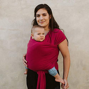 Boba Baby Wrap Carrier - Original Baby Carrier Wrap Sling For Newborns - Baby Wearing Essentials - Newborn Wrap Swaddle Holder, Newborn To Toddler Infant Sling (Sangria),