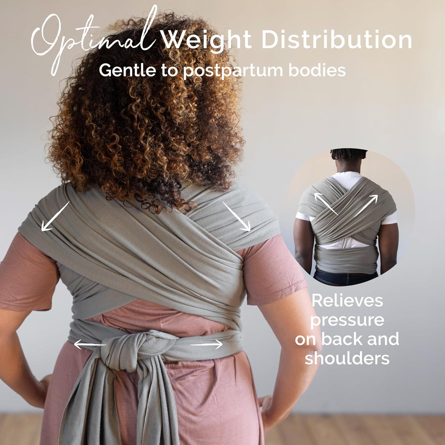 Boba Baby Wrap Carrier - Original Baby Carrier Wrap, Baby Sling For Newborns - Baby Wearing Essentials - Hands-Free Newborn Wrap Swaddle Holder, Newborn To Toddler Infant Baby Sling, 7-35 Lbs (Grey),