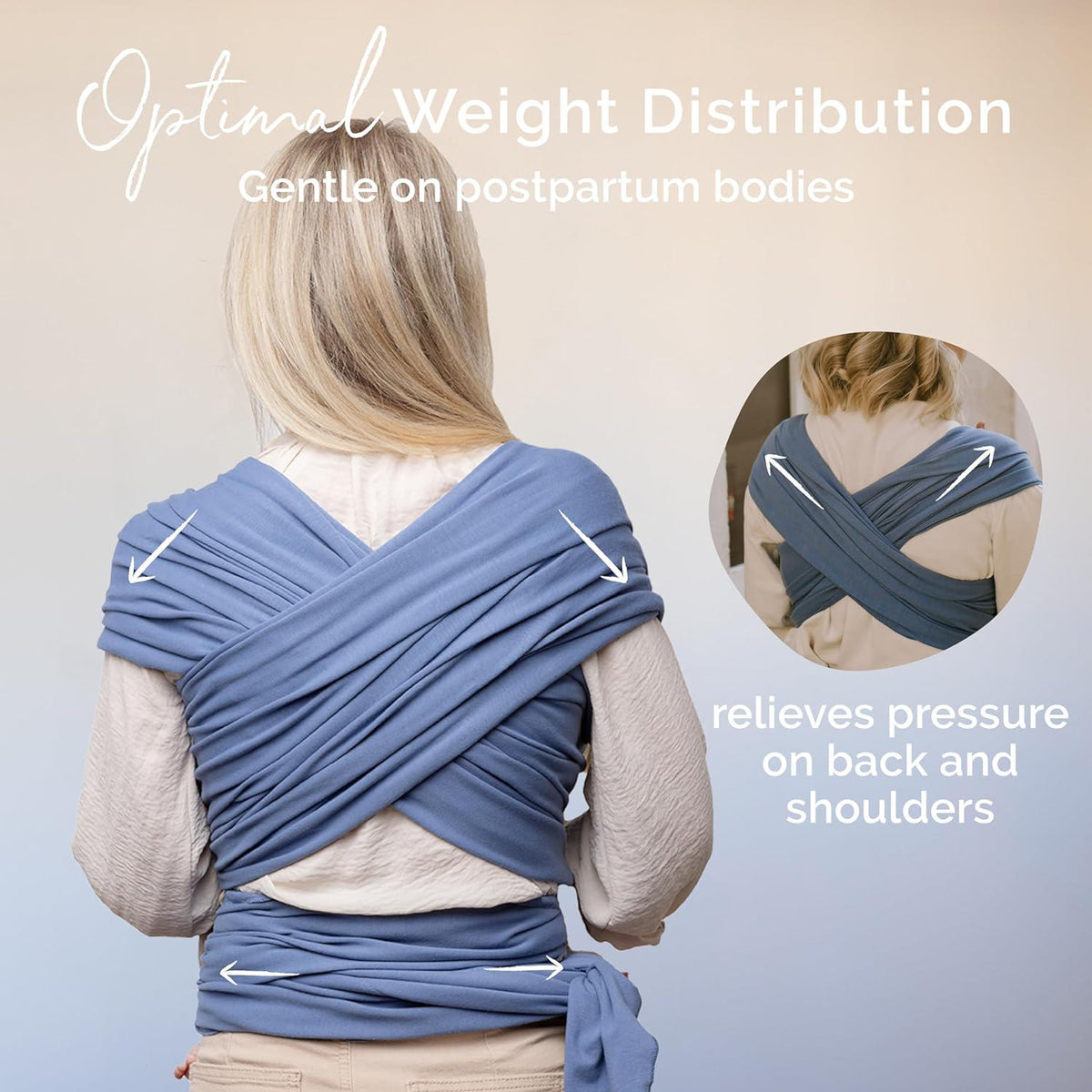 Boba Baby Wrap Carrier Newborn To Toddler - Stretchy Baby Wraps Carrier - Baby Sling - Hands-Free Baby Carrier Wrap - Baby Carrier Sling - Baby Carrier Newborn To Toddler 7-35 Lbs (Vintage Navy Blue),