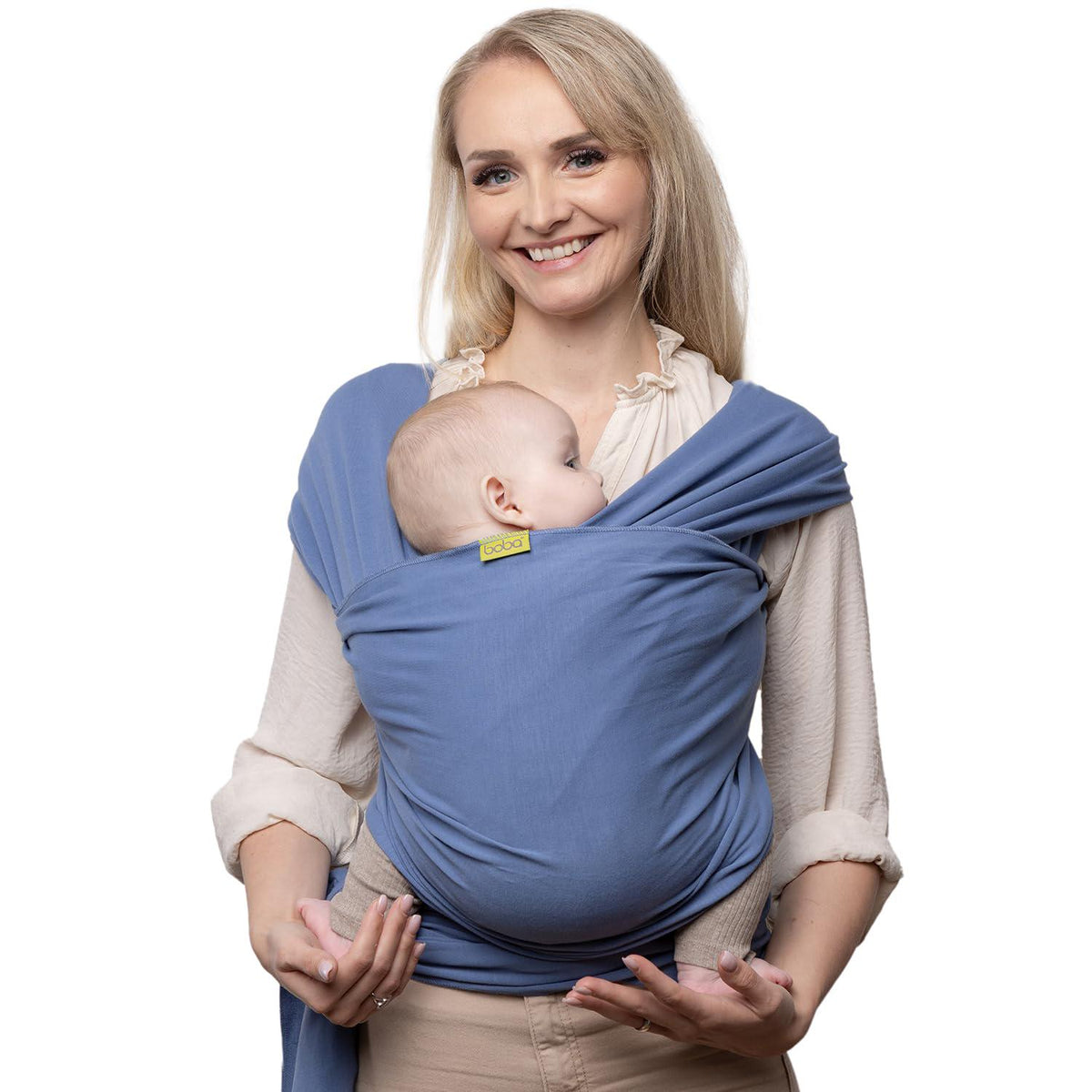 Boba Baby Wrap Carrier Newborn To Toddler - Stretchy Baby Wraps Carrier - Baby Sling - Hands-Free Baby Carrier Wrap - Baby Carrier Sling - Baby Carrier Newborn To Toddler 7-35 Lbs (Vintage Navy Blue),