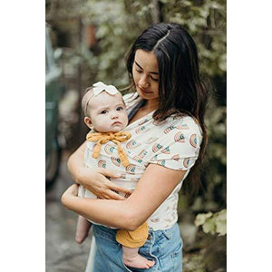 Boba Baby Wrap Carrier - Original Baby Carrier Wrap Sling For Newborns - Baby Wearing Essentials - Newborn Wrap Swaddle Holder, Newborn To Toddler Infant Sling (Serenity Rainbows),