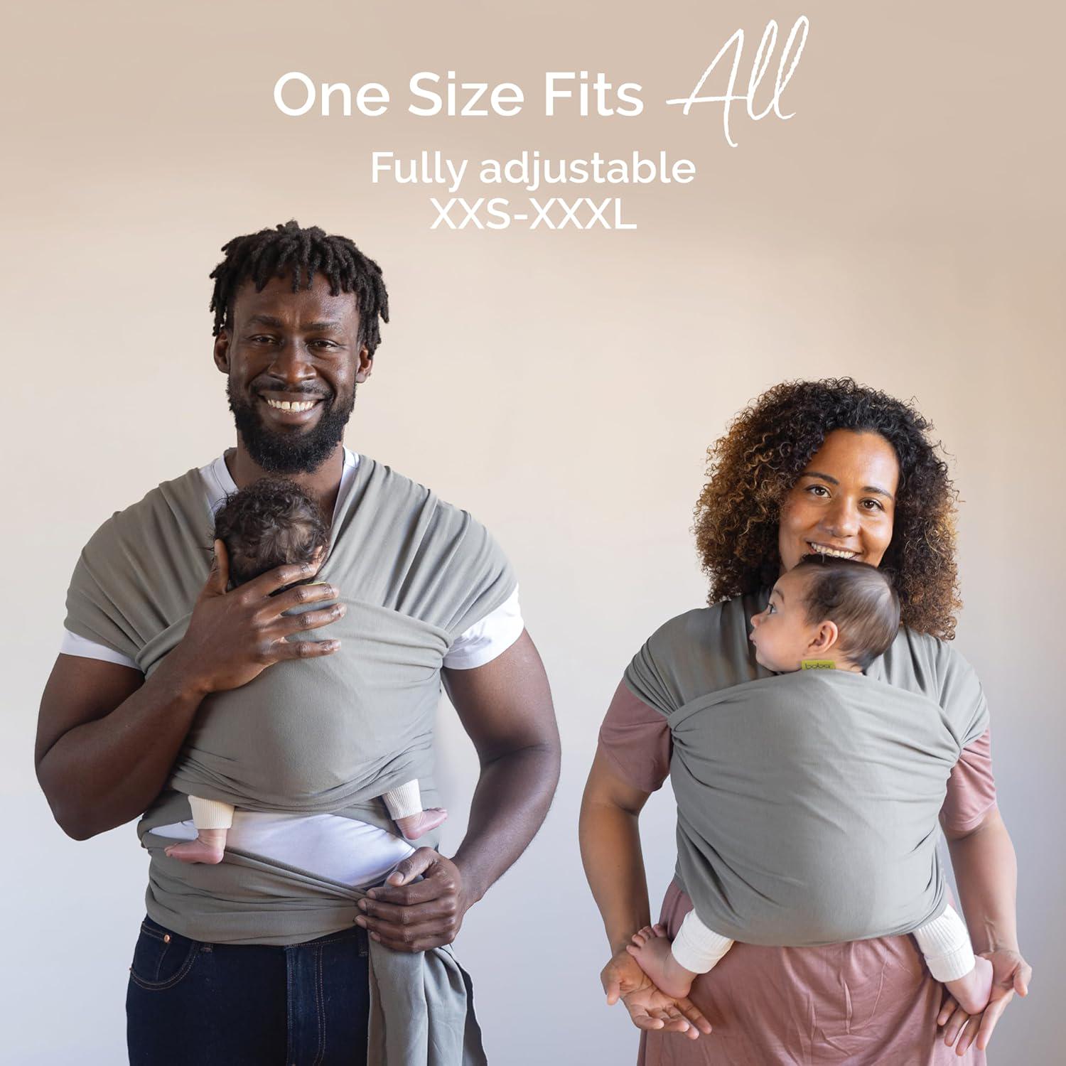 Boba Baby Wrap Carrier - Original Baby Carrier Wrap, Baby Sling For Newborns - Baby Wearing Essentials - Hands-Free Newborn Wrap Swaddle Holder, Newborn To Toddler Infant Baby Sling, 7-35 Lbs (Grey),