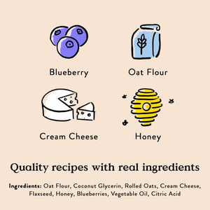 Bocce's Bakery Berries and Cream Dog Treats 6 oz Wheat Free Soft Cookies with Blueberry and Cream Cheese