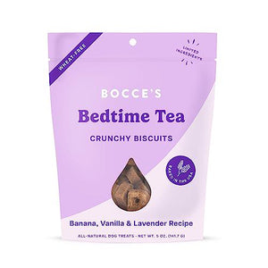 Bocce's Bakery Bedtime Tea Dog Treats Banana Vanilla Lavender Wheat Free Oven Baked 5 oz