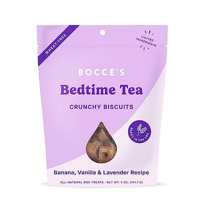 Bocce's Bakery Bedtime Tea Dog Treats Banana Vanilla Lavender Wheat Free Oven Baked 5 oz