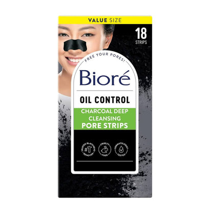 Biore Oil Control Charcoal Deep Cleansing Nose Pore Strips,019100233812