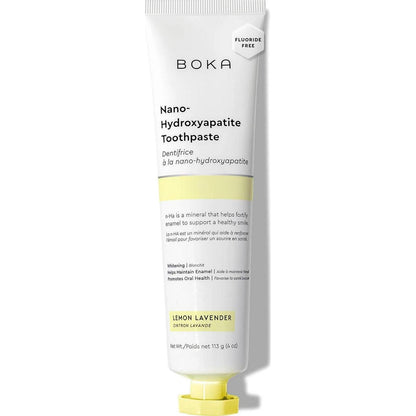 Boka Fluoride-Free Toothpaste, Nano Hydroxyapatite, Helps Remineralize & Whiten Sensitive Teeth, Lemon Lavender Flavor, 4 fl oz