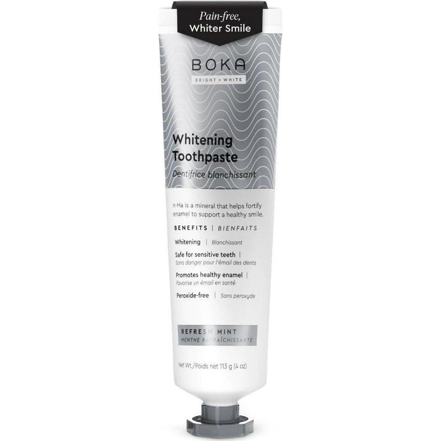 Boka Boka Fluoride Free Toothpaste Nano Hydroxyapatite, Helps Remineralize, Appropriate For Sensitive Teeth, Whitening - For Adult, Kids Oral Care - Refresh Mint Flavor, 4 Fl Oz 1Pk
