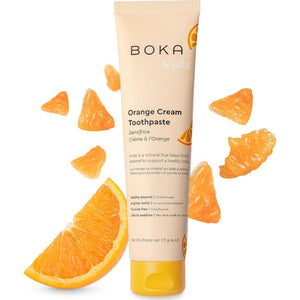 Boka Fluoride-Free Toothpaste, Nano Hydroxyapatite for Sensitive Teeth, Orange Cream Flavor, 4oz, Whitening for Adults & Kids, 1 Pack