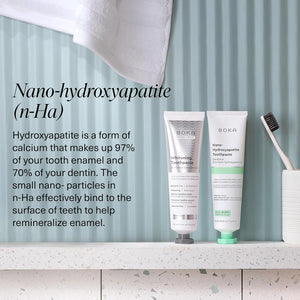 Boka Boka Fluoride Free Toothpaste Nano Hydroxyapatite, Helps Remineralize, Appropriate For Sensitive Teeth, Whitening - For Adult, Kids Oral Care - Refresh Mint Flavor, 4 Fl Oz 1Pk