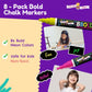 Bold Liquid Chalk Markers - Dry Erase Marker Pens For Chalkboards, Signs, Windows, Blackboard, Glass, Mirrors - Chalkboard Markers With Reversible Tip (8 Pack) - (Multicolored, 6mm),