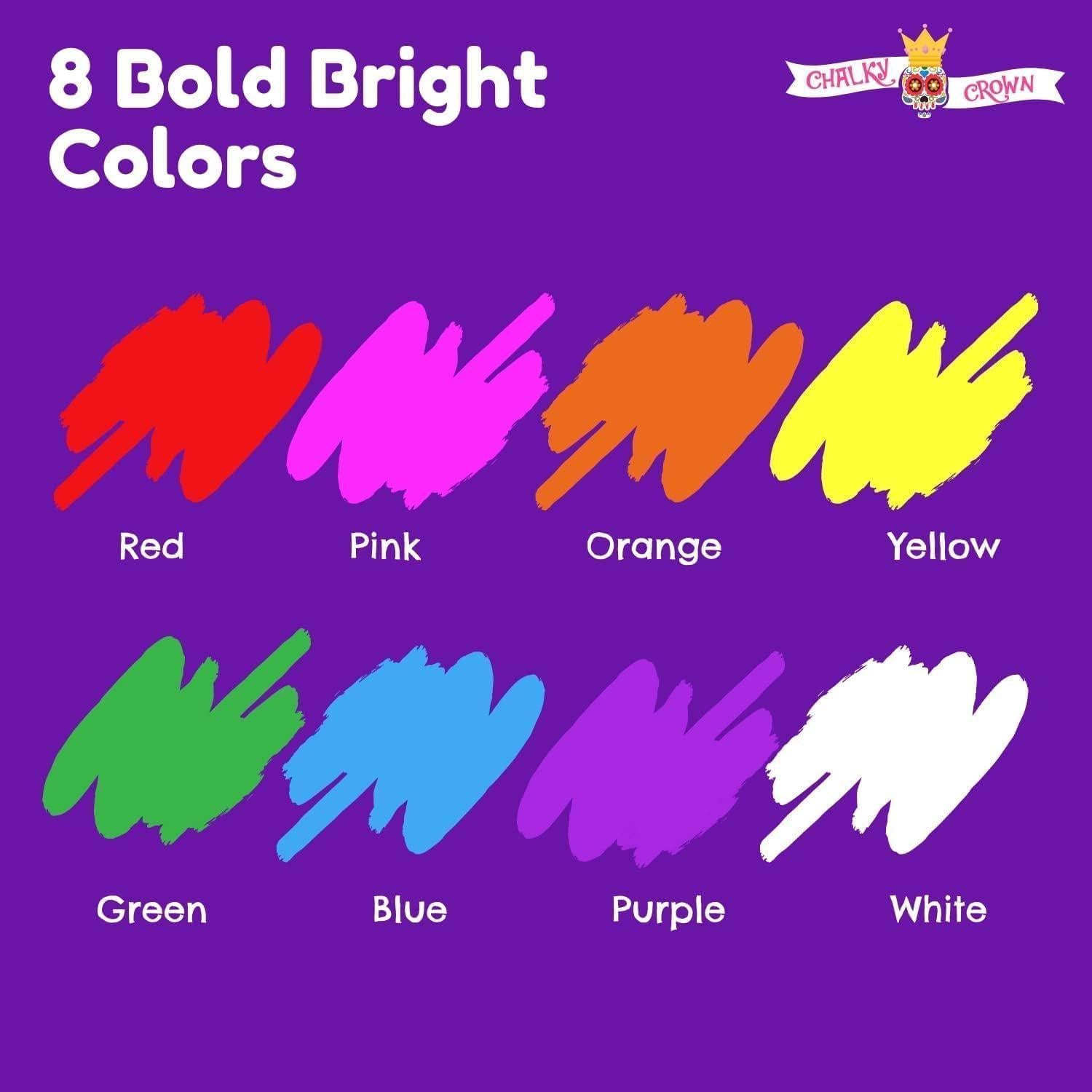 Bold Liquid Chalk Markers - Dry Erase Marker Pens For Chalkboards, Signs, Windows, Blackboard, Glass, Mirrors - Chalkboard Markers With Reversible Tip (8 Pack) - (Multicolored, 6mm),