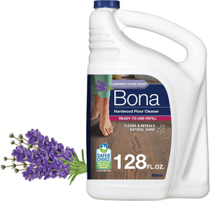Bona Hardwood Floor Cleaner Refill, 128 Fl Oz, Lavender Thyme Scent, Residue-Free Floor Cleaning Solution Spray Mop & Spray Bottle Refill for Wood Floors