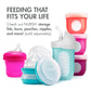 Boon Nursh Reusable Silicone Pouch Baby Bottles - Slow Flow Nipple - Silicone Baby Bottle Pouch And Nipple - Baby Feeding Essentials - Gray - 0-3 Months - 3 Count - 4 Ounce,