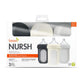 Boon Nursh Reusable Silicone Pouch Baby Bottles - Medium Flow Nipple - Silicone Baby Bottle Pouch And Nipple - Baby Feeding Essentials - Gray - 3-6 Months - 3 Count - 8 Ounce,