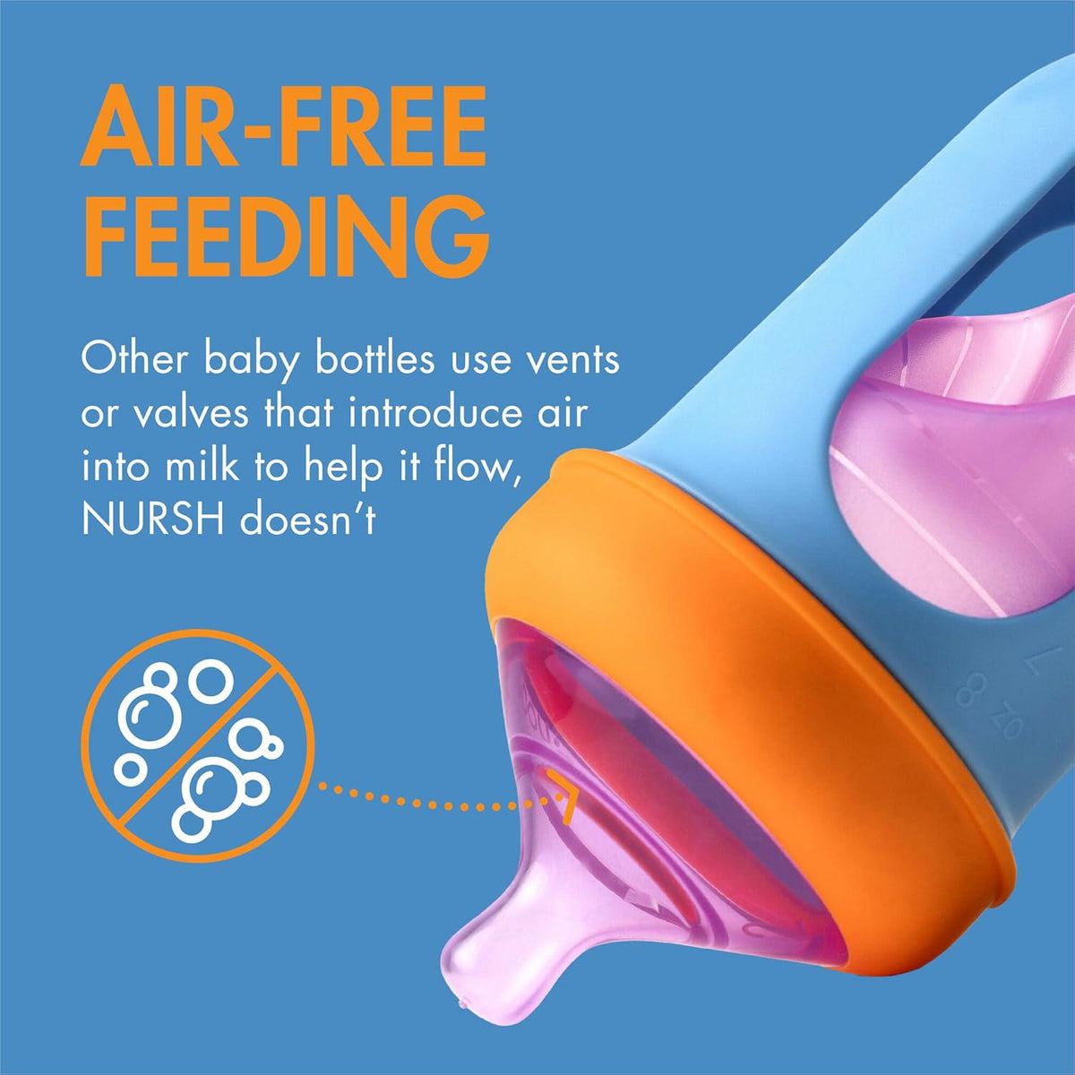 Boon Nursh Reusable Silicone Pouch Baby Bottles - Medium Flow Nipple - Silicone Baby Bottle Pouch And Nipple - Baby Feeding Essentials - Color Block - 3-6 Months - 3 Count - 8 Ounce,