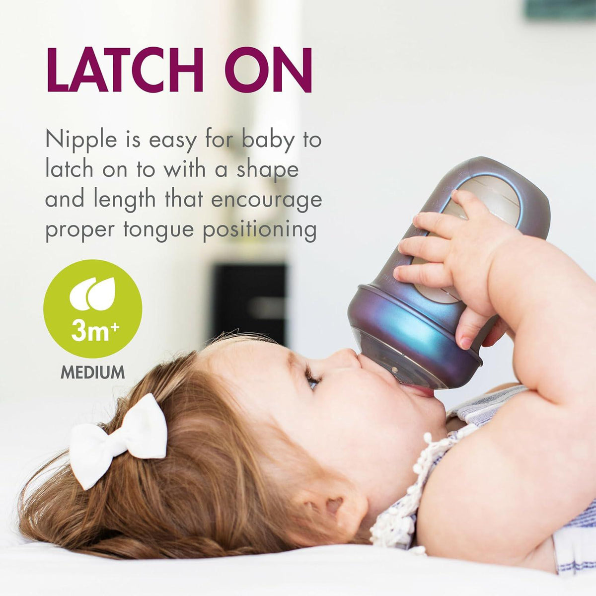 Boon Nursh Reusable Silicone Pouch Baby Bottles - Medium Flow Nipple - Silicone Baby Bottle Pouch And Nipple - Baby Feeding Essentials - Metallic - 3-6 Months - 3 Count - 8 Ounce,