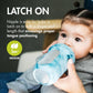 Boon Nursh Reusable Silicone Pouch Baby Bottles - Medium Flow Nipple - Silicone Baby Bottle Pouch And Nipple - Baby Feeding Essentials - Tie Dye - 3-6 Months - 3 Count - 8 Ounce,