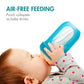 Boon Nursh Reusable Silicone Pouch Baby Bottles - Slow Flow Nipple - Silicone Baby Bottle Pouch And Nipple - Baby Feeding Essentials - Blue - 0-3 Months - 3 Count - 4 Ounce,
