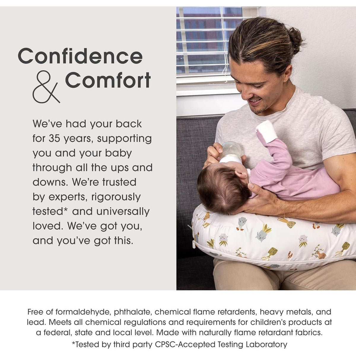 Boppy Nursing Pillow Tan Happy Houseplants Larger, Firmer, More Supportive Pillow For Breastfeeding And Bottle Feeding Firmer Fill, Higher Lift, Larger Area Than Original Nursing Pillow,769662035460