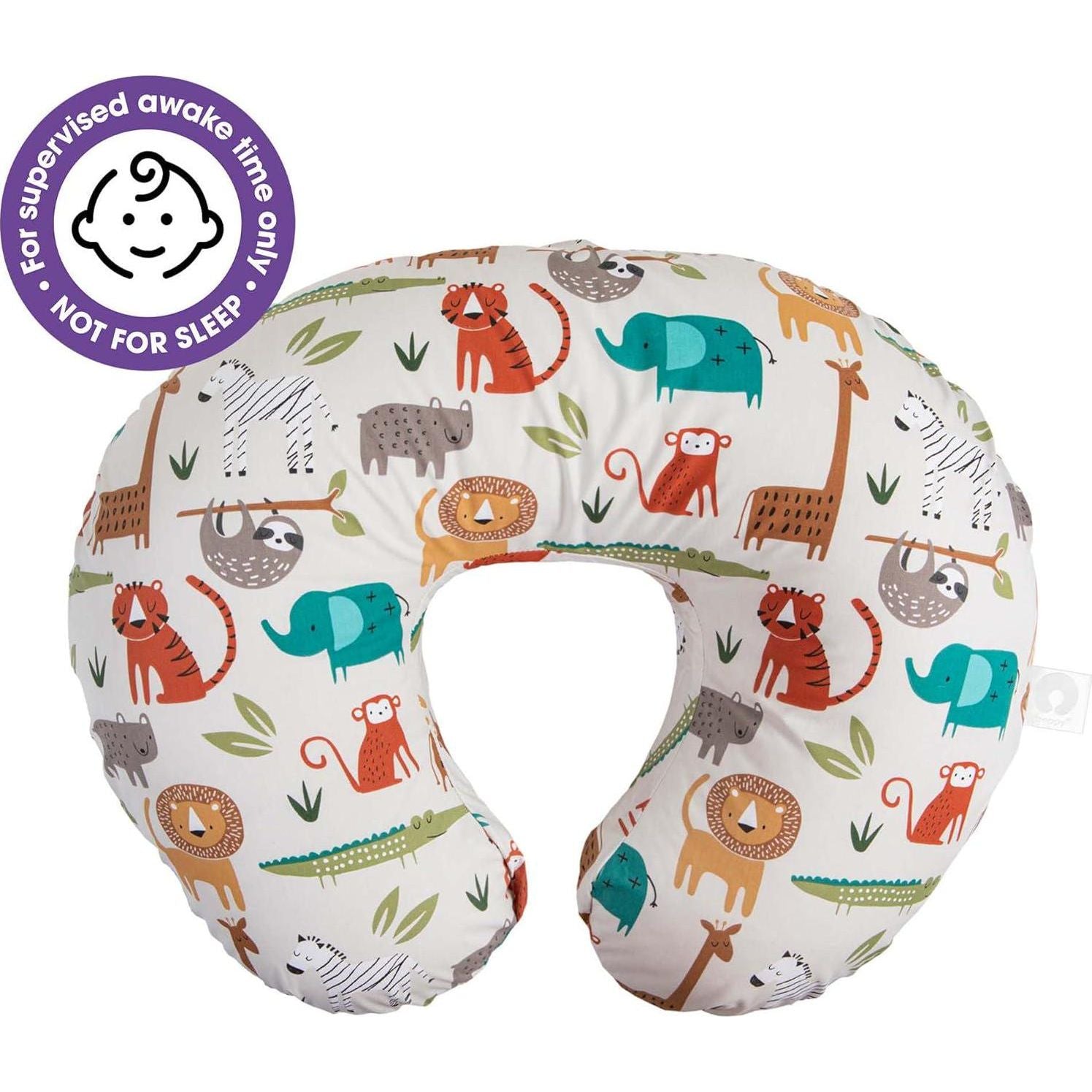 Boppy Nursing Pillow Original Support, Neutral Jungle Colors, Ergonomic Nursing Essentials For Bottle And Breastfeeding, Firm Fiber Fill, With Removable Nursing Pillow Cover, Machine Washable,769662915311