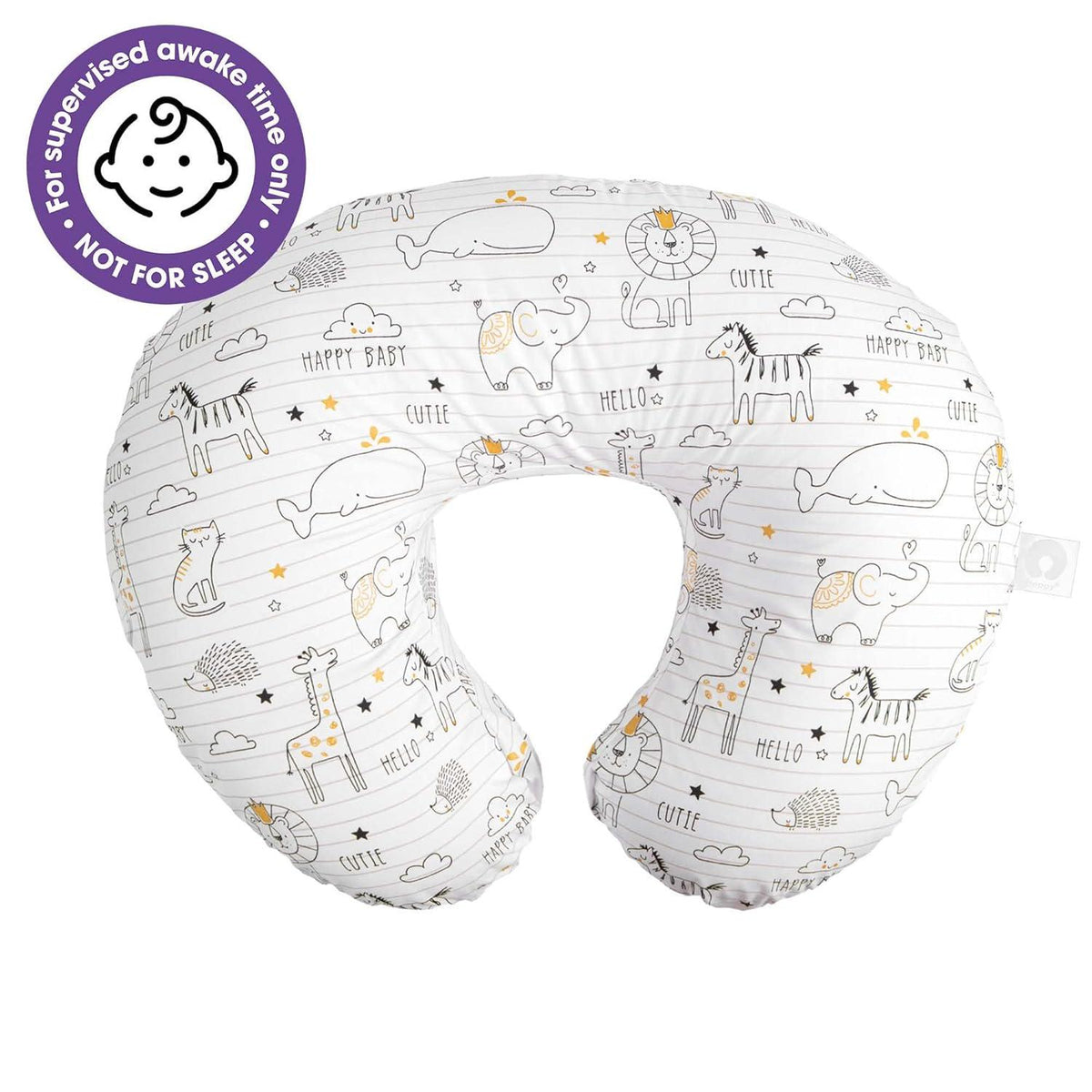 Boppy Original Nursing Pillow, White And Gold Notebook, Ergonomic Nursing Essentials For Bottle And Breastfeeding, Firm Fiber Fill, With Removable Pillow Cover, Machine Washable,769662227032