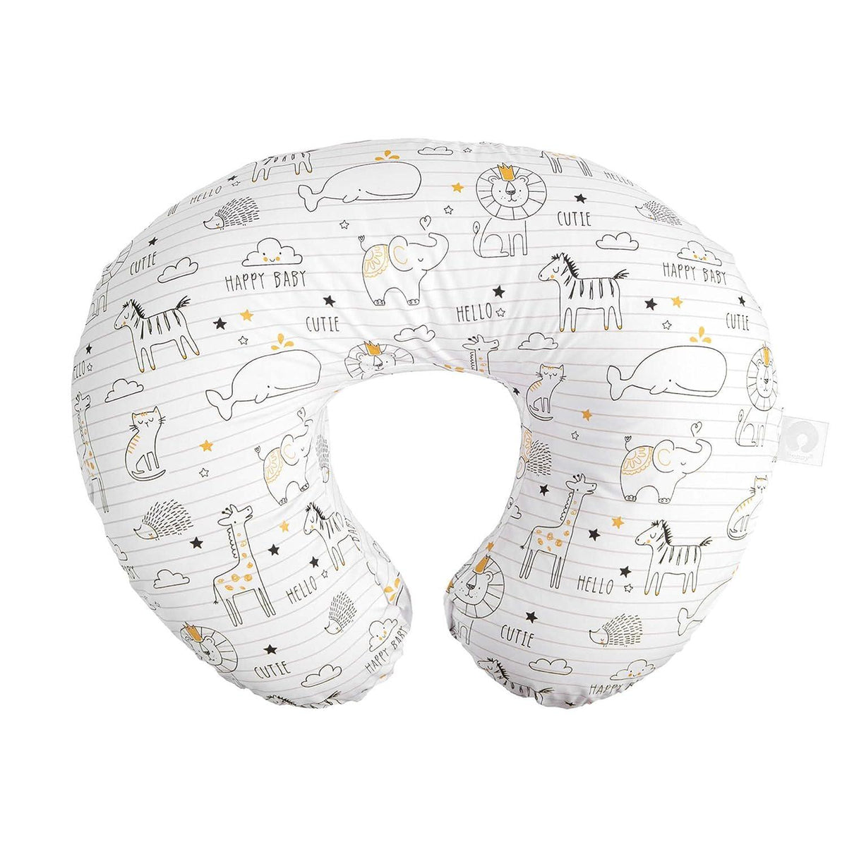 Boppy Original Nursing Pillow, White And Gold Notebook, Ergonomic Nursing Essentials For Bottle And Breastfeeding, Firm Fiber Fill, With Removable Pillow Cover, Machine Washable,769662227032