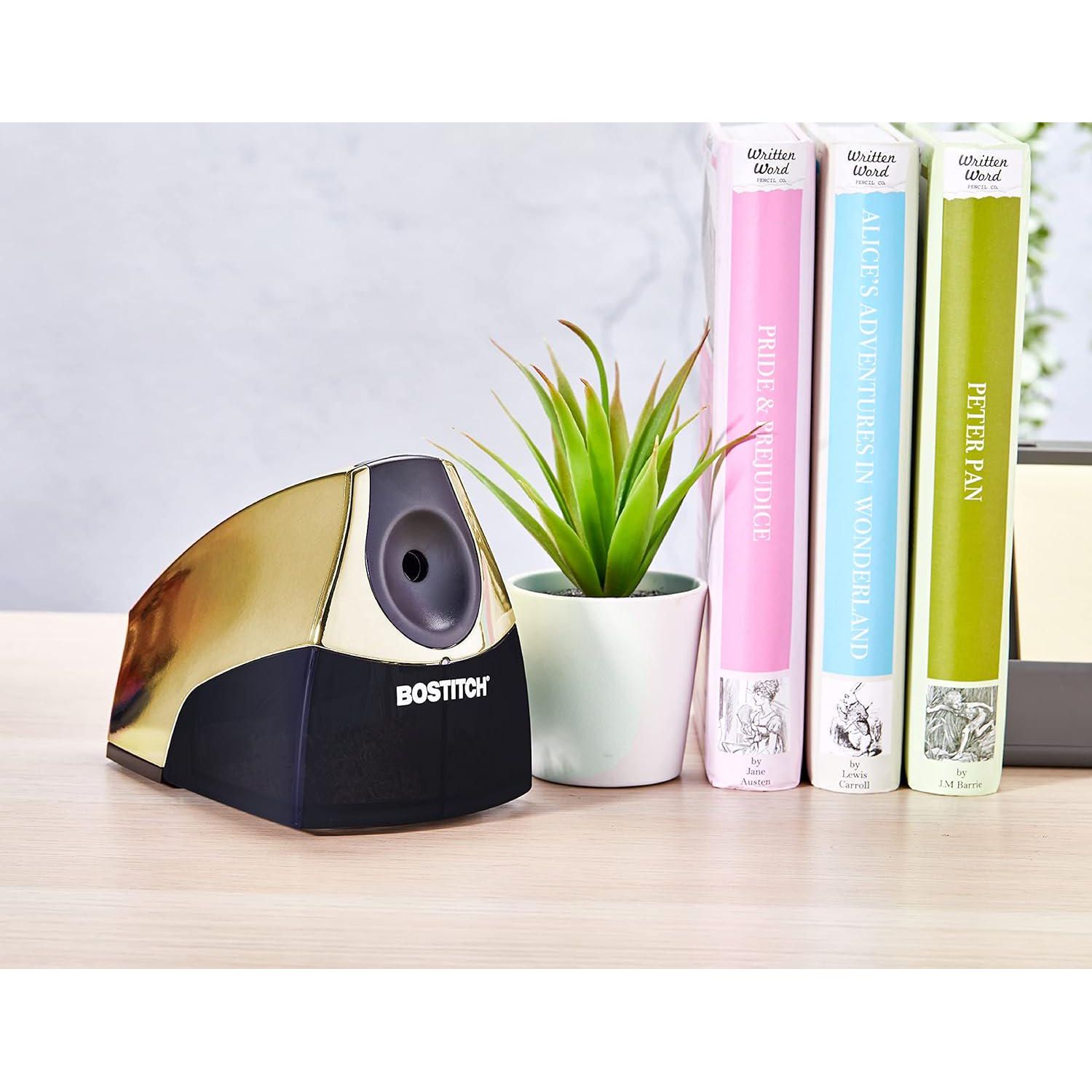 Bostitch Office Personal Electric Pencil Sharpener, Powerful Stall-Free Motor, High Capacity Shavings Tray, 7yr Warranty,Metallic Purple,