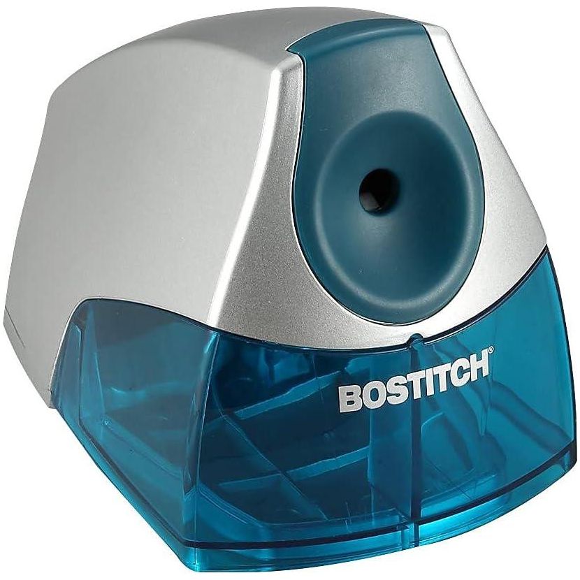 Bostitch Office Personal Electric Pencil Sharpener, Powerful Stall-Free Motor, High Capacity Shavings Tray, Blue,