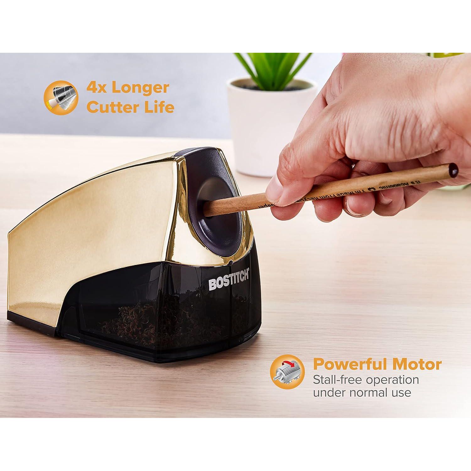 Bostitch Office Personal Electric Pencil Sharpener, Powerful Stall-Free Motor, High Capacity Shavings Tray, 7yr Warranty,Metallic Purple,