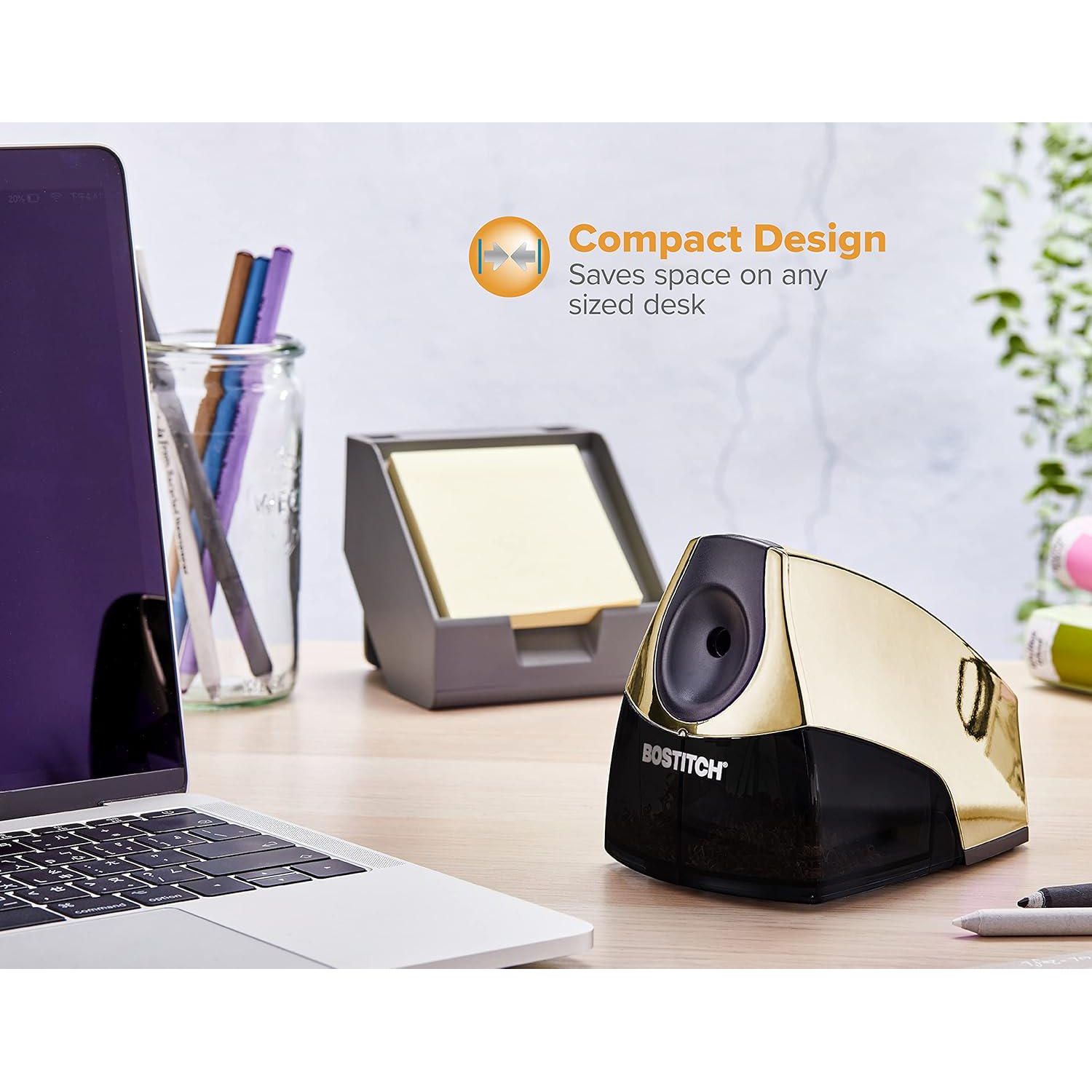 Bostitch Office Personal Electric Pencil Sharpener, Powerful Stall-Free Motor, High Capacity Shavings Tray, 7yr Warranty,Metallic Purple,