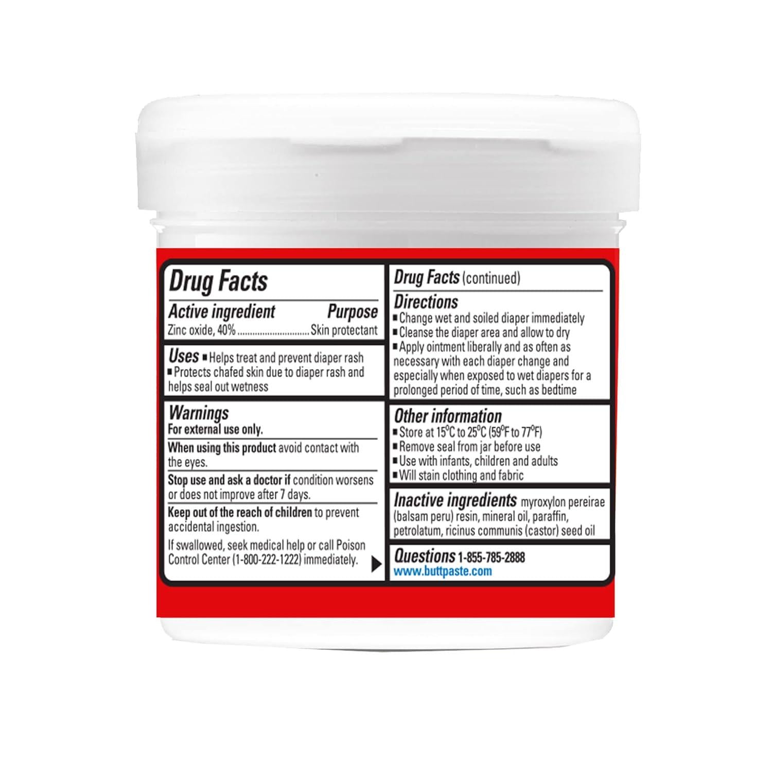 Boudreaux's Butt Paste Maximum Strength Diaper Rash Cream, Ointment For Baby, 14 Oz Flip-Top Jar,