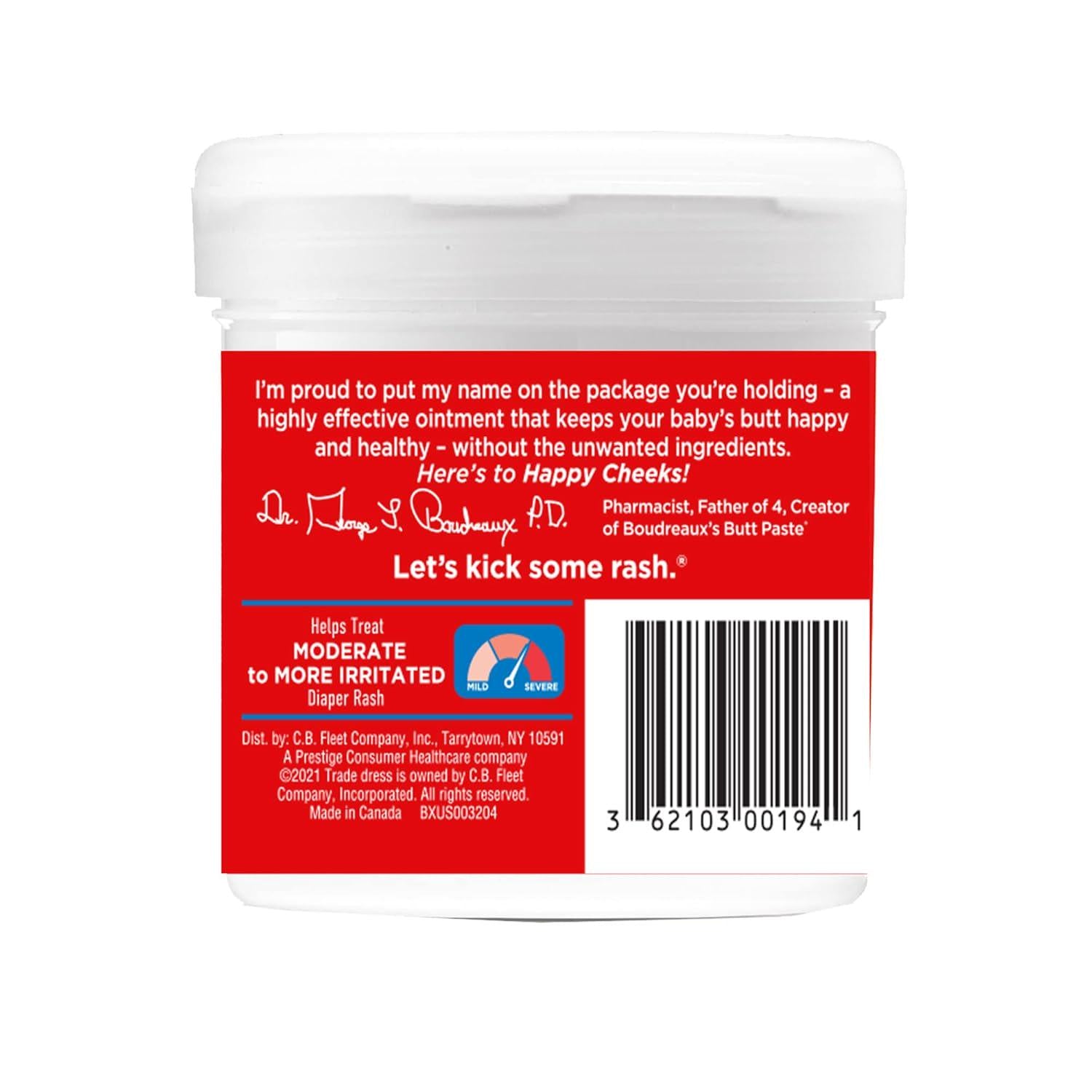 Boudreaux's Butt Paste Maximum Strength Diaper Rash Cream, Ointment For Baby, 14 Oz Flip-Top Jar,