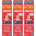 Boudreaux's Butt Paste Maximum Strength Diaper Rash Cream, Ointment For Baby, 4 Oz Tube, 3 Pack,