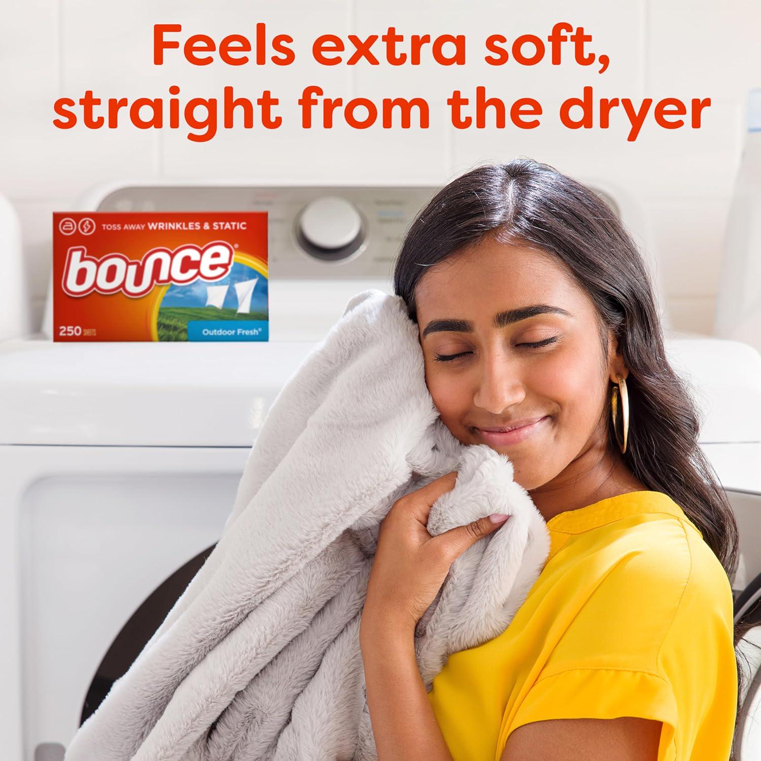 Bounce Dryer Sheets Laundry Fabric Softener, Outdoor Fresh Scent, 120 Count,