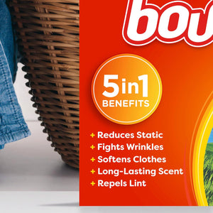 Bounce Dryer Sheets Laundry Fabric Softener, Outdoor Fresh Scent, 120 Count,