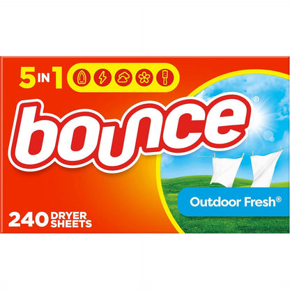 Bounce Dryer Sheets Laundry Fabric Softener, Outdoor Fresh Scent, 240 Count,