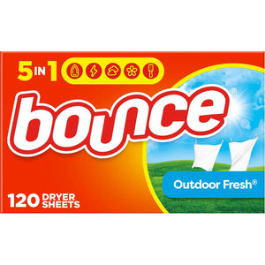 Bounce Dryer Sheets Laundry Fabric Softener, Outdoor Fresh Scent, 120 Count,