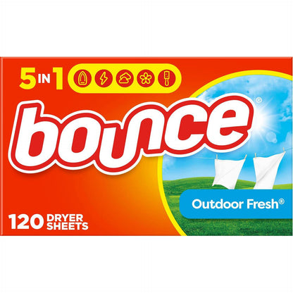 Bounce Dryer Sheets Laundry Fabric Softener, Outdoor Fresh Scent, 120 Count,