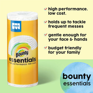 Bounty Essentials Select-A-Size Paper Towels, White, 2 Triple Rolls (6 Regular Rolls), Soft & Durable for Everyday Use