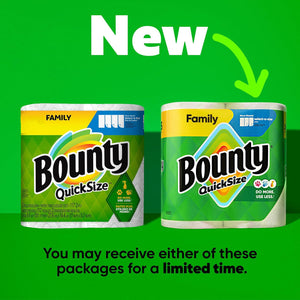 Bounty Paper Towels, Quick Size, White, 16 Family Rolls (40 Regular Rolls, Packaging May Vary)