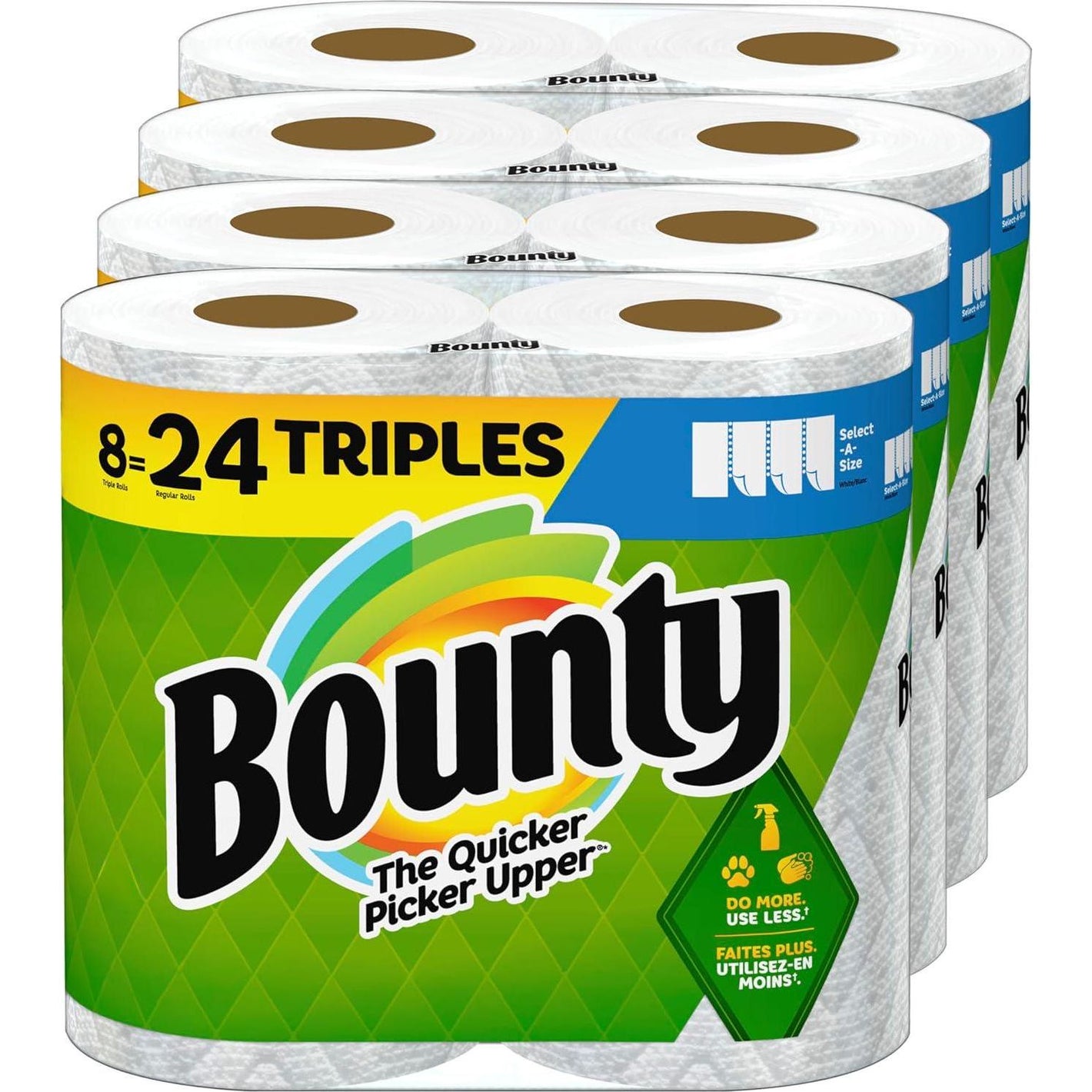 Bounty Select-A-Size Paper Towels, White, 8 Triple Rolls (24 Regular Rolls)