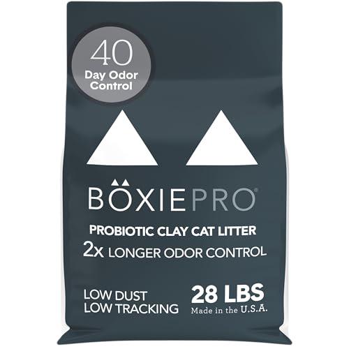 Boxie Probiotic Clumping Cat Litter 40 Day Odor Control Clay Formula 28 lb Bag