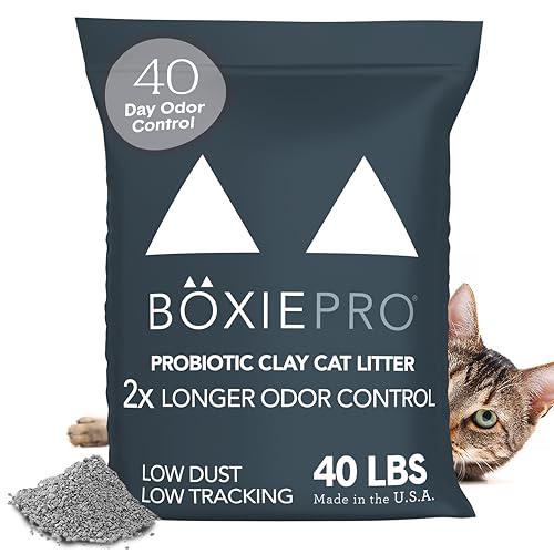 Boxie Probiotic Cat Litter 40 lb Clumping Clay Litter with Natural 40 Day Odor Control