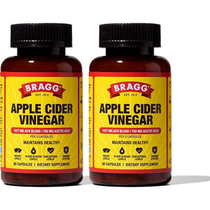 Bragg Apple Cider Vinegar Capsules with Vitamin D & Zinc, 90 Capsules, Supports Immune System, 2-Pack